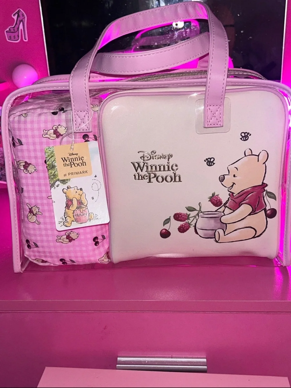 Disney Winnie the Pooh 3 piece makeup Cosmetic bag new